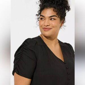 Torrid Elegant Black Puff Sleeve Blouse